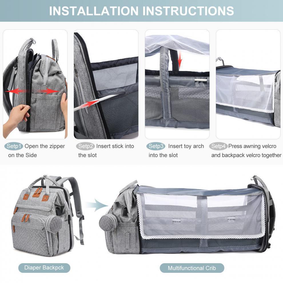 Crib Anti Mosquito Mother Stroller Large Capacity Free Mummy Bag