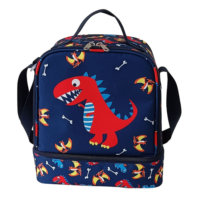 Dinosaur Cartoon Spine Protection Boys Large Capacity Lightweight Two-piece Set Primary School Bag