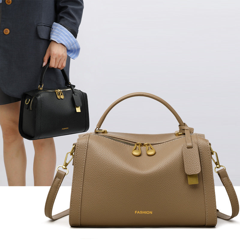 Women's Genuine Leather Boston Practical High-grade Fashionable Hand Holding Bags