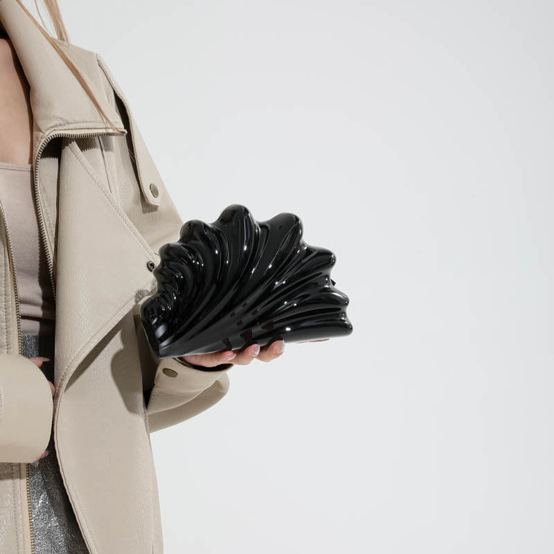 Acrylic Wings Shell Irregular Box Change Hand Dinner Bag