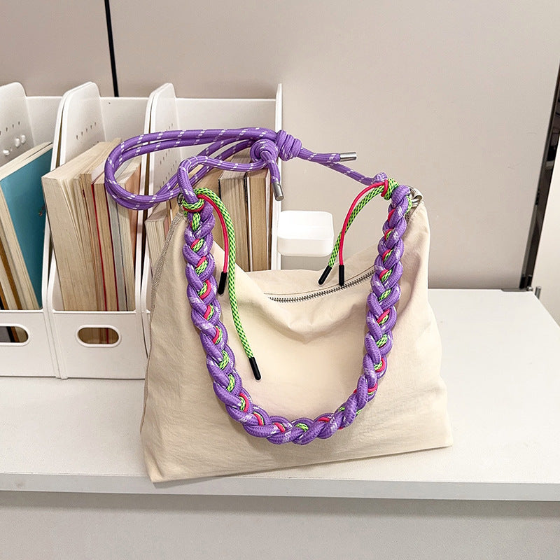 Korean Style Nylon Cloth Personalized Female Minority Braid Rope Bags