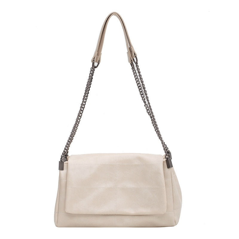 Women's Fashion Soft Leather Sewing Chain Women's Shoulder Bag