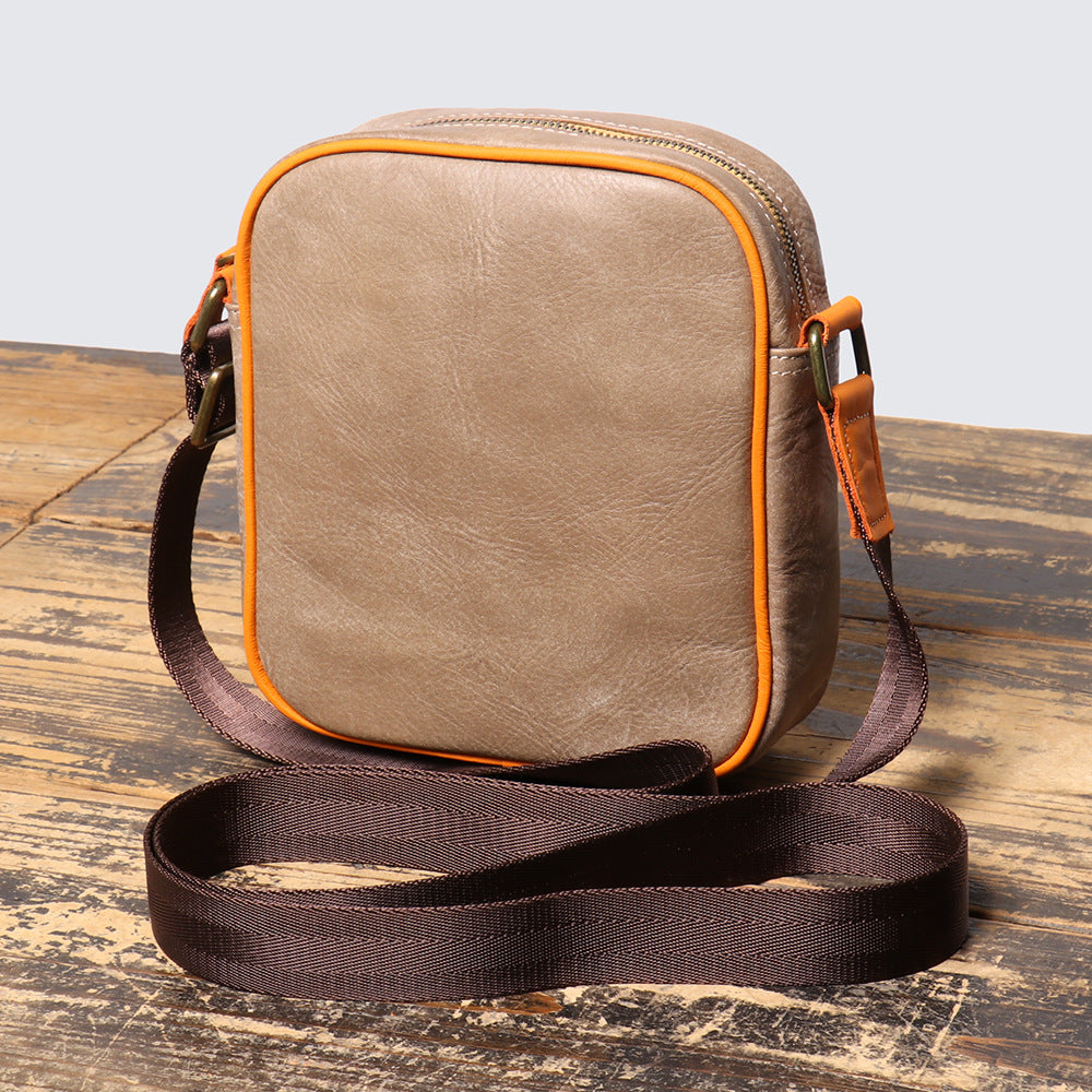 Men's Retro Leather Matte Simple Large Capacity Men's Shoulder Bag