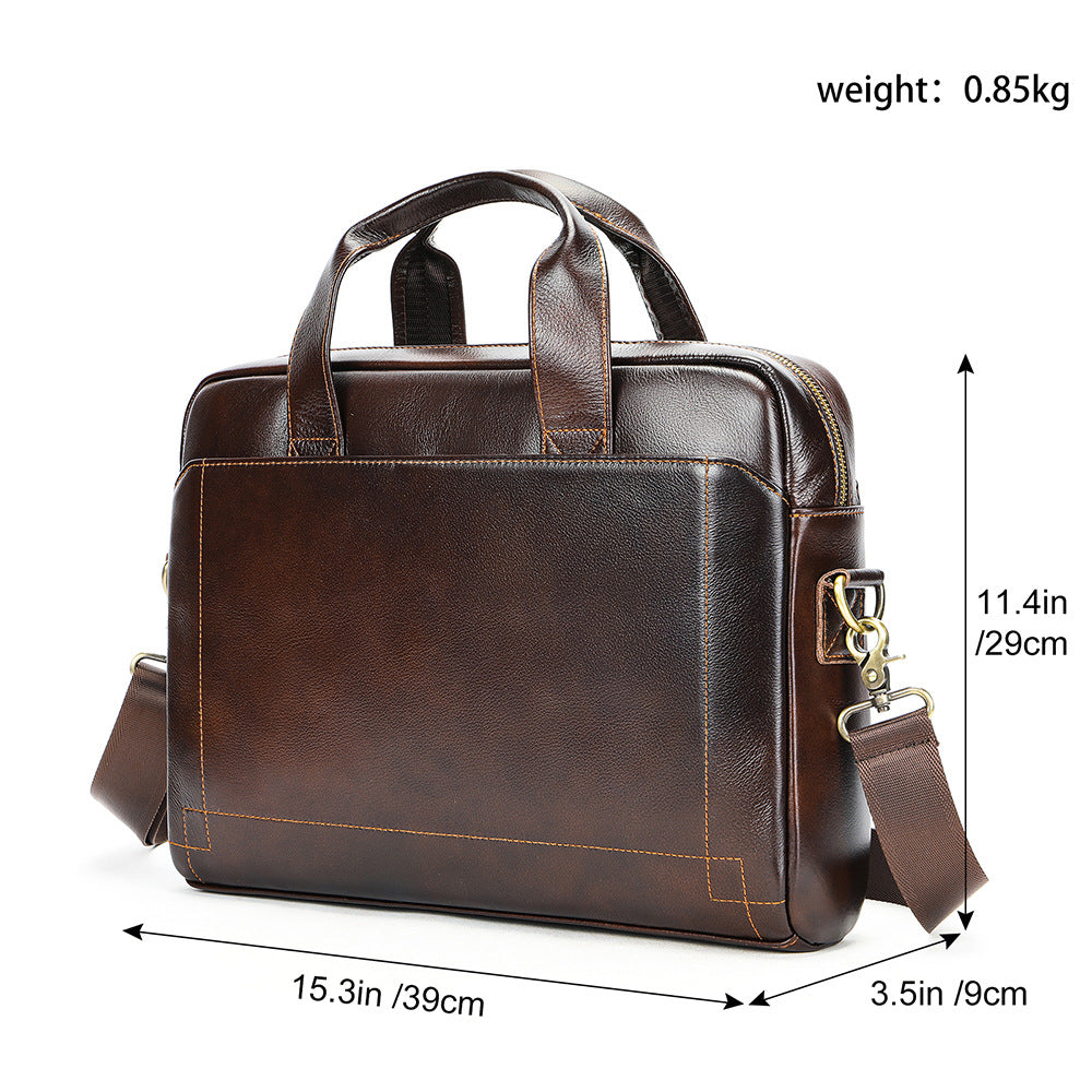 Men's First Layer Cowhide Leather Portfolio Men's Briefcase