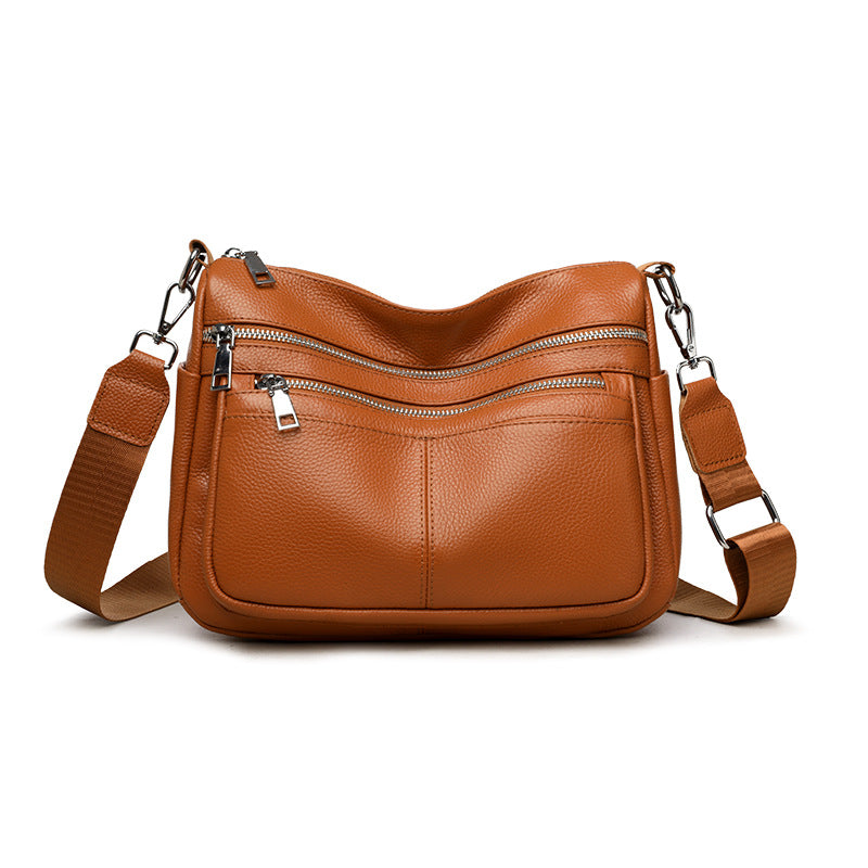 Female Lady First Layer Cowhide Large Capacity Women's Messenger Bag