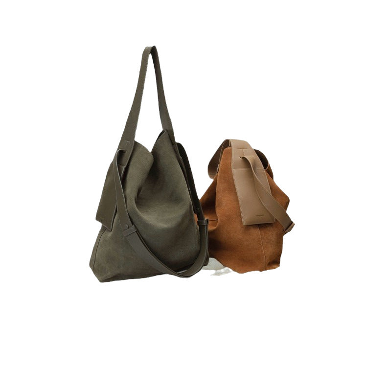 Suede Under The Mountain Lazy Commuter Large Tote Bags