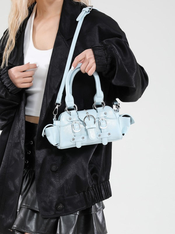 Women's Popular Fashion Western Style Solid Color Motorcycle Bags
