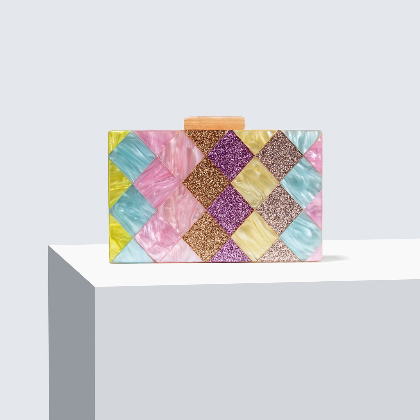 Women's Color Contrast Patchwork Acrylic One Wedding Banquet Evening Bags