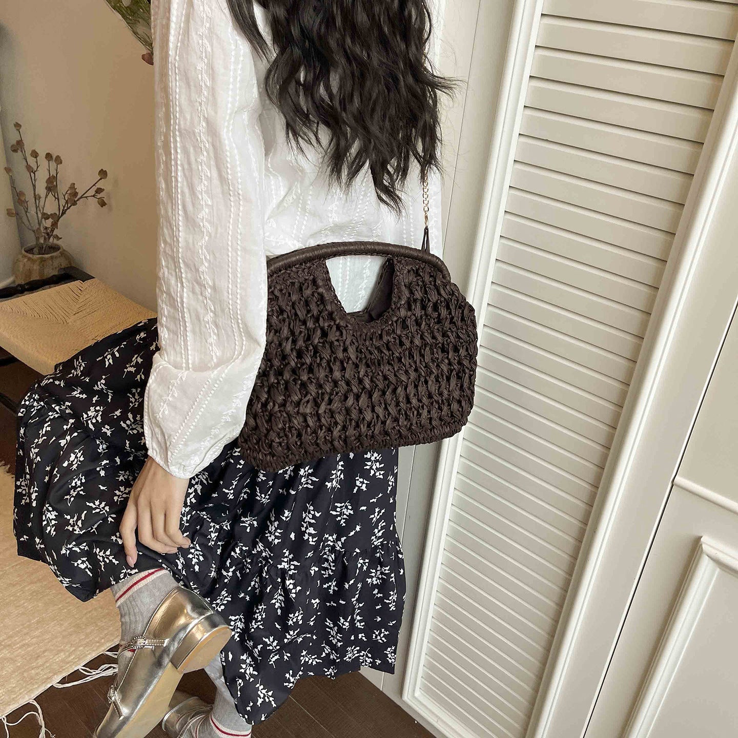 Women's Artistic Straw Fashion Woven Vacation Beach Small Square Bag