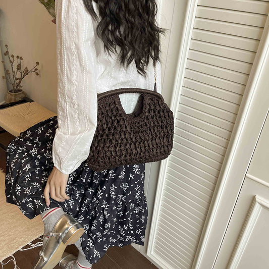 Women's Artistic Straw Fashion Woven Vacation Beach Small Square Bag