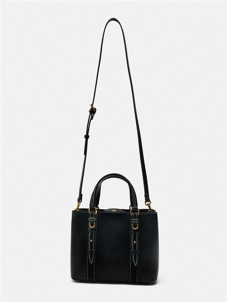 Women's Black Mini City Portable Versatile Double Women's Messenger Bag