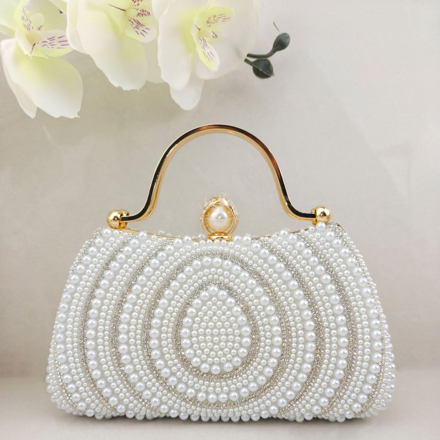 Diamond Pearl Fashion Dress Clutch Banquet Dinner Bag