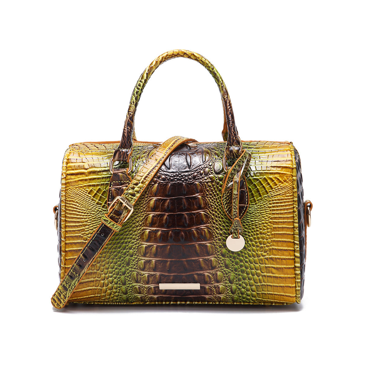 Women's Portable Underarm Vintage Brahmin Crocodile Pattern Bags
