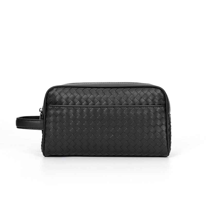 Men's Hand-woven Wash Double Layer Zipper Men's Clutch