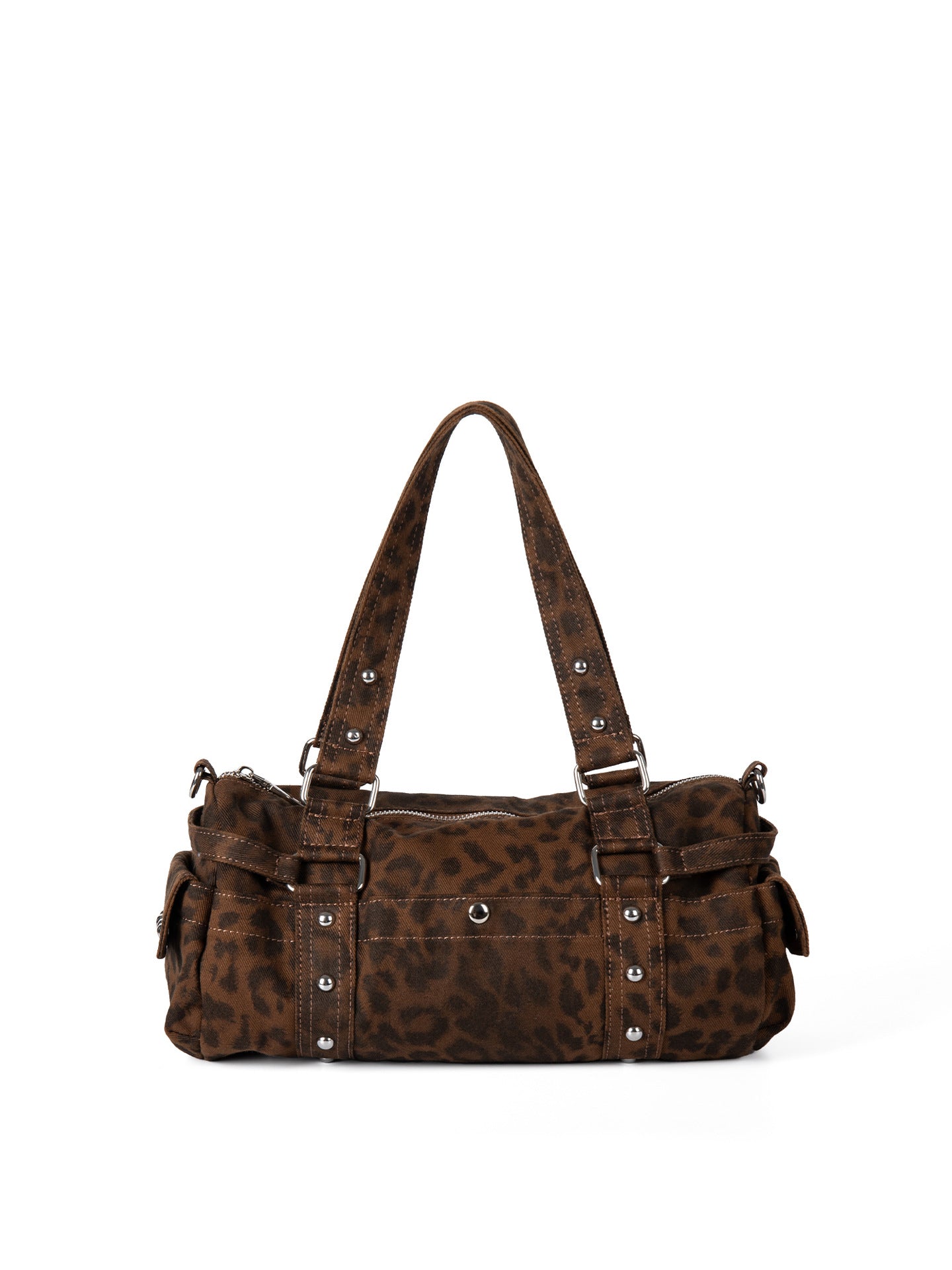 Design Nylon Leopard Print Pillow Large Capacity Women's Shoulder Bag