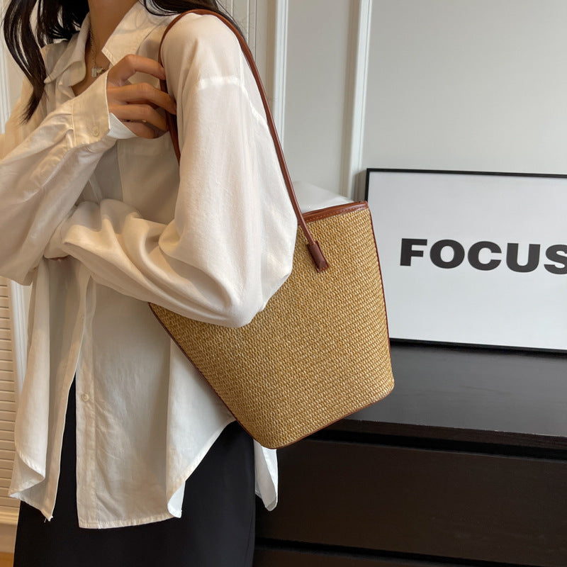 Seaside Vacation Woven Large Capacity Combination Women's Shoulder Bag