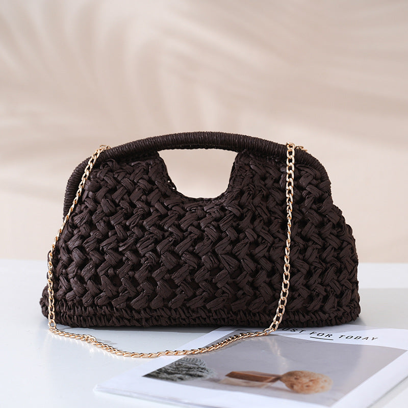 Clip Straw Woven Fashion Seaside Vacation Women's Clutch