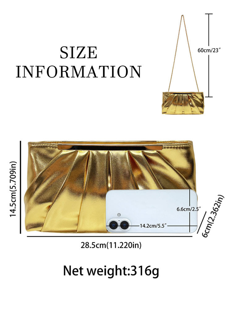 Dress Clutch Luxury Fashion Pleated Chain Handbags