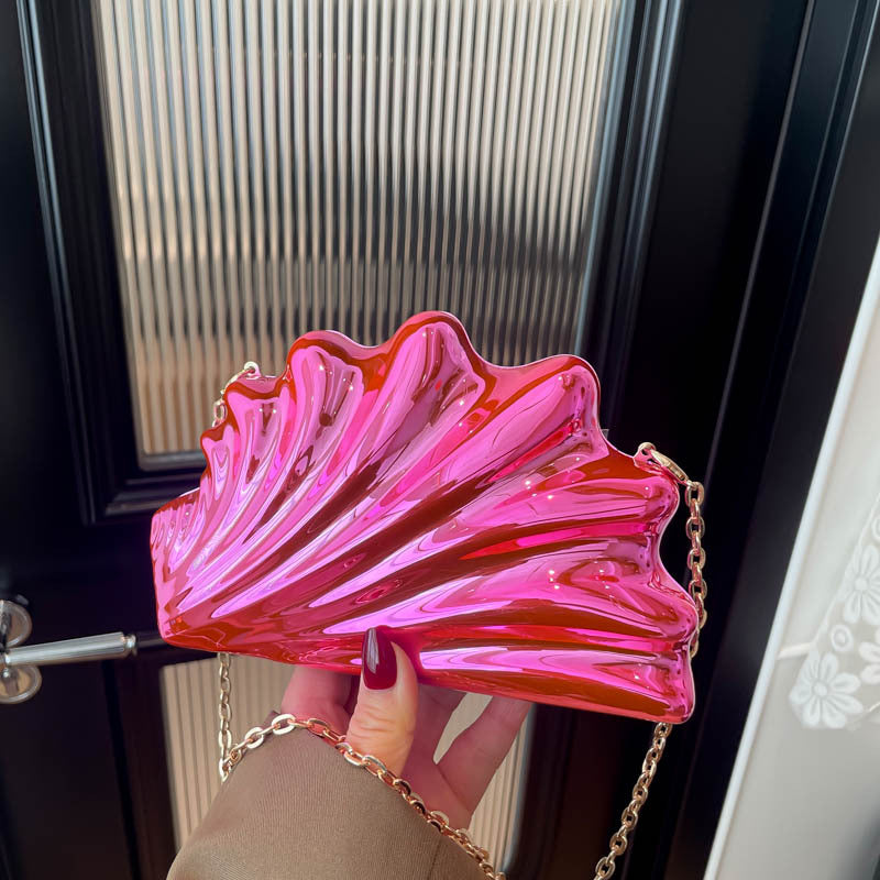 Acrylic Wings Shell Irregular Box Change Hand Dinner Bag