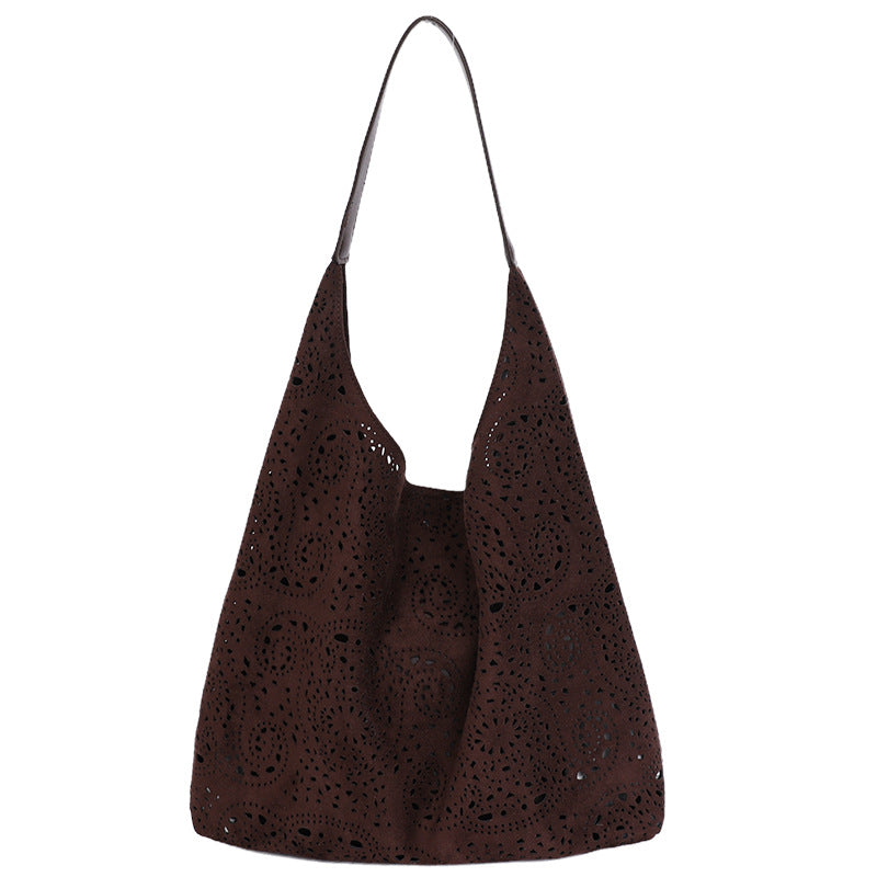 Women's Light Luxury Large Capacity Hollow Fashion Deerskin Women's Shoulder Bag