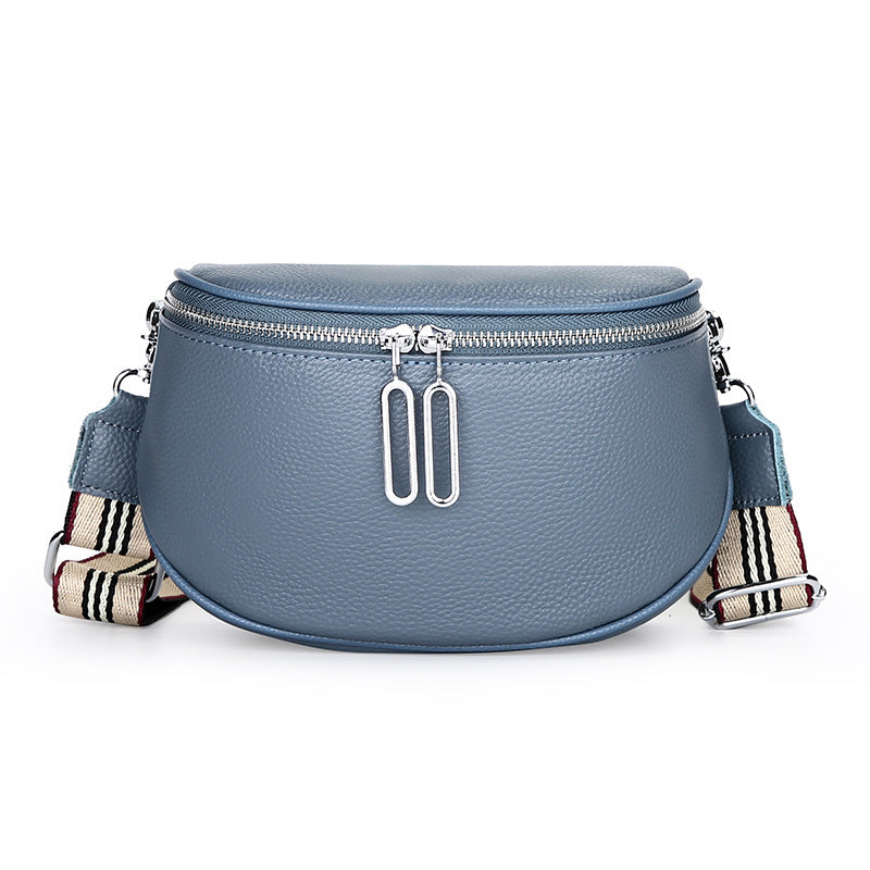 Women's Genuine Leather Saddle Fashion Simple Minority Women's Chest Bag, Fanny Pack