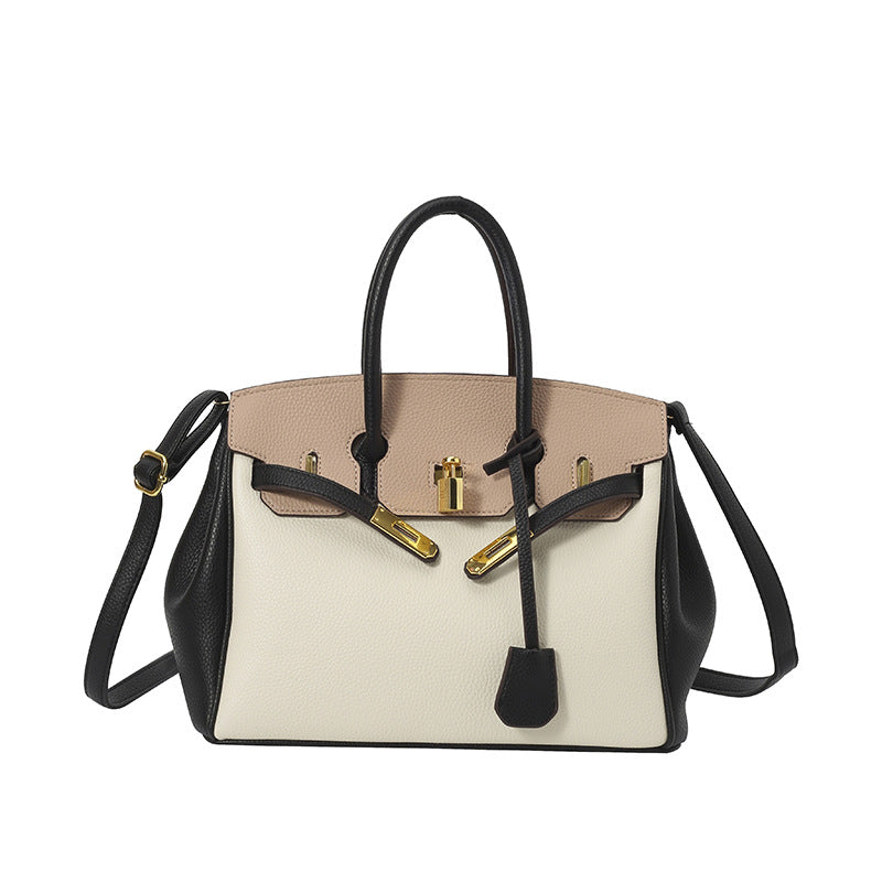 Fashion Platinum Kelly Large Capacity Lychee Women's Handbag