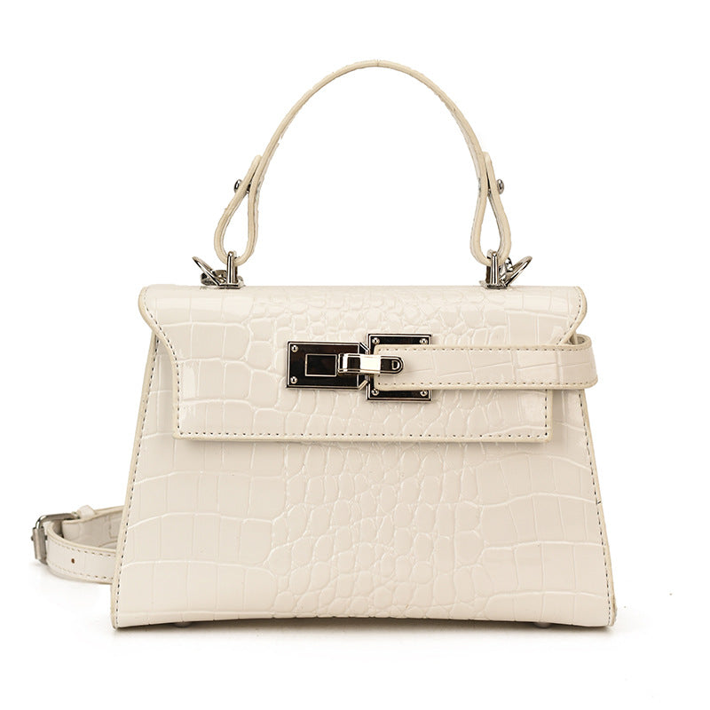 Women's Retro Simple Crocodile Pattern Kelly Contrast Color Texture Small Square Bag