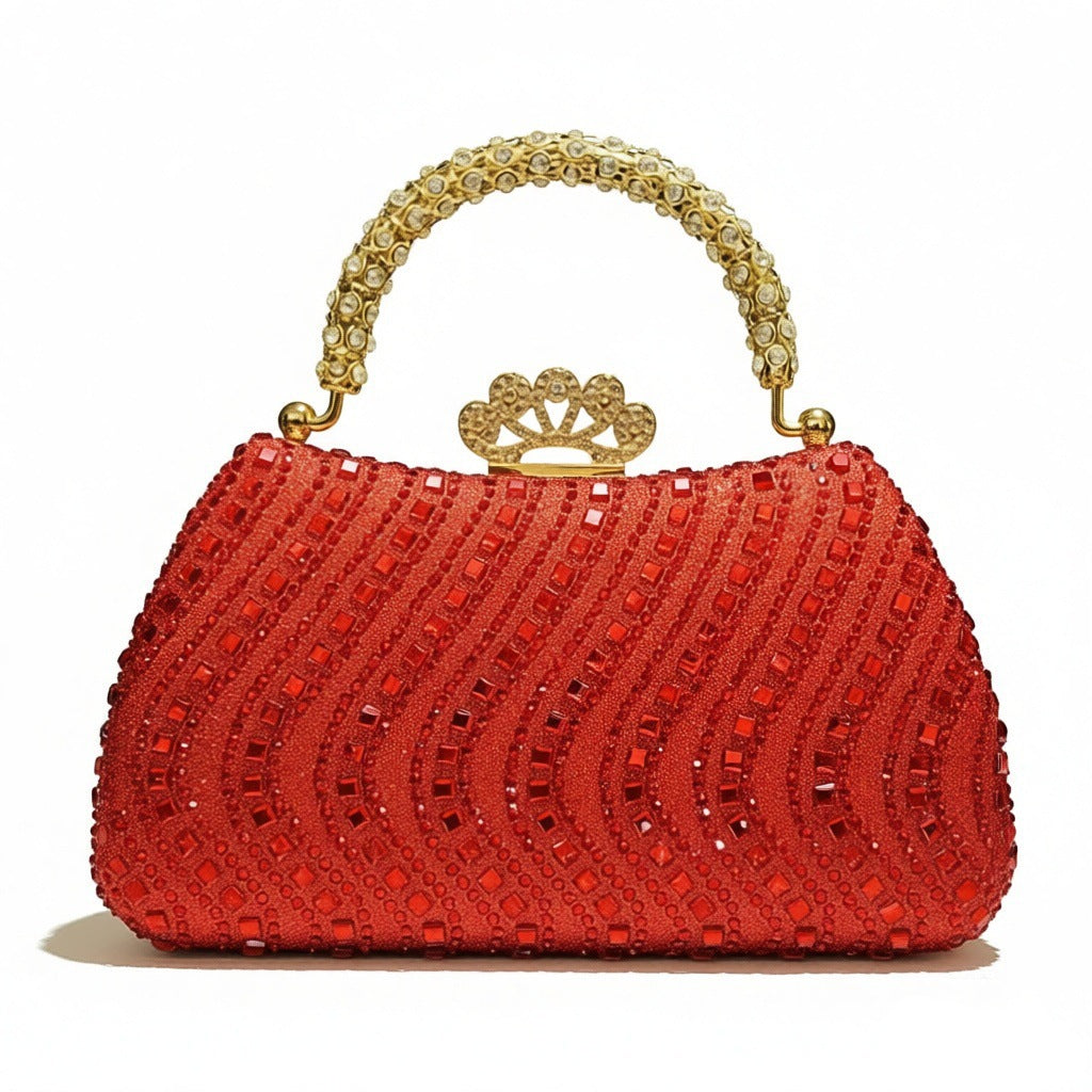 Women's Fashion Personalized Rhinestone Banquet Dress Elegant Diamond Dinner Bag