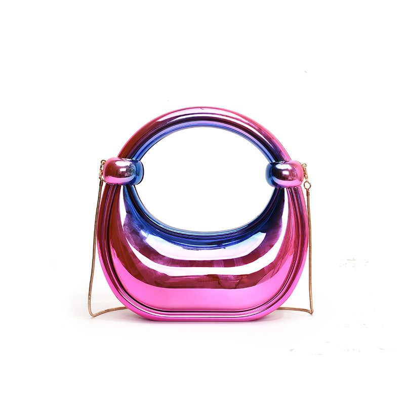 Women's Curved Moon Banquet Wrist Bends Hitches Dinner Bag