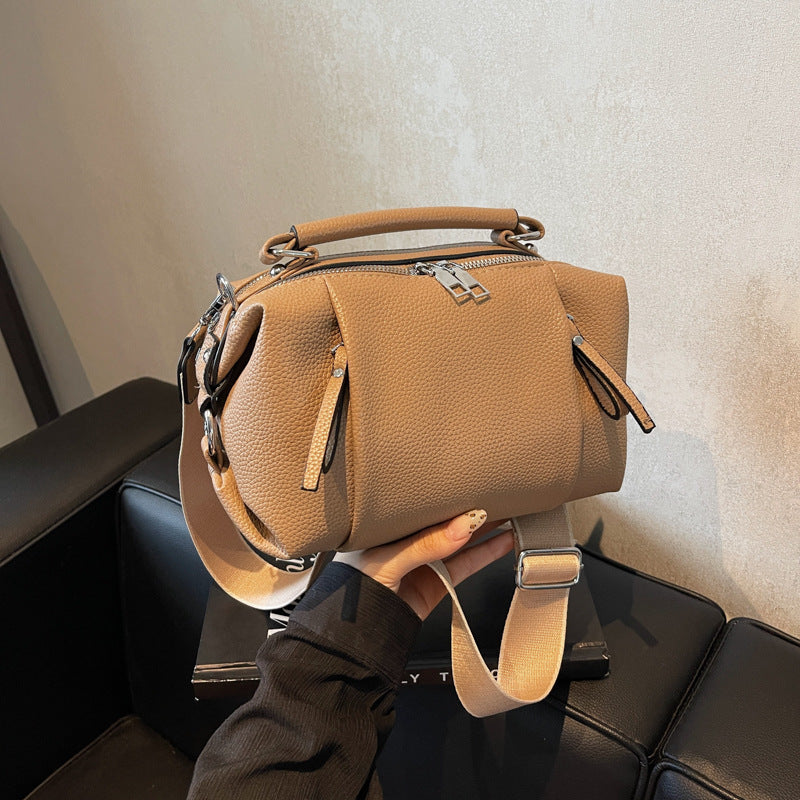 Women's Simple Style Textured Female Korean Women's Messenger Bag