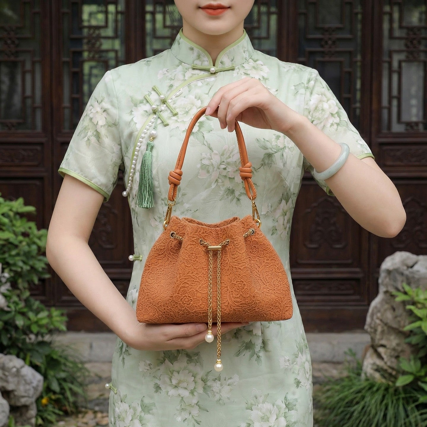 Street Fashion Chain Chinese Simple Drawstring Bucket Bags