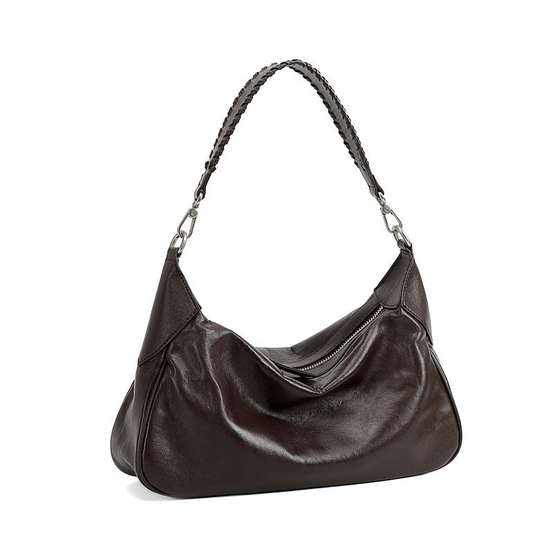 Women's Crystal Vegetable Tanned Cowhide Leather Versatile Bags
