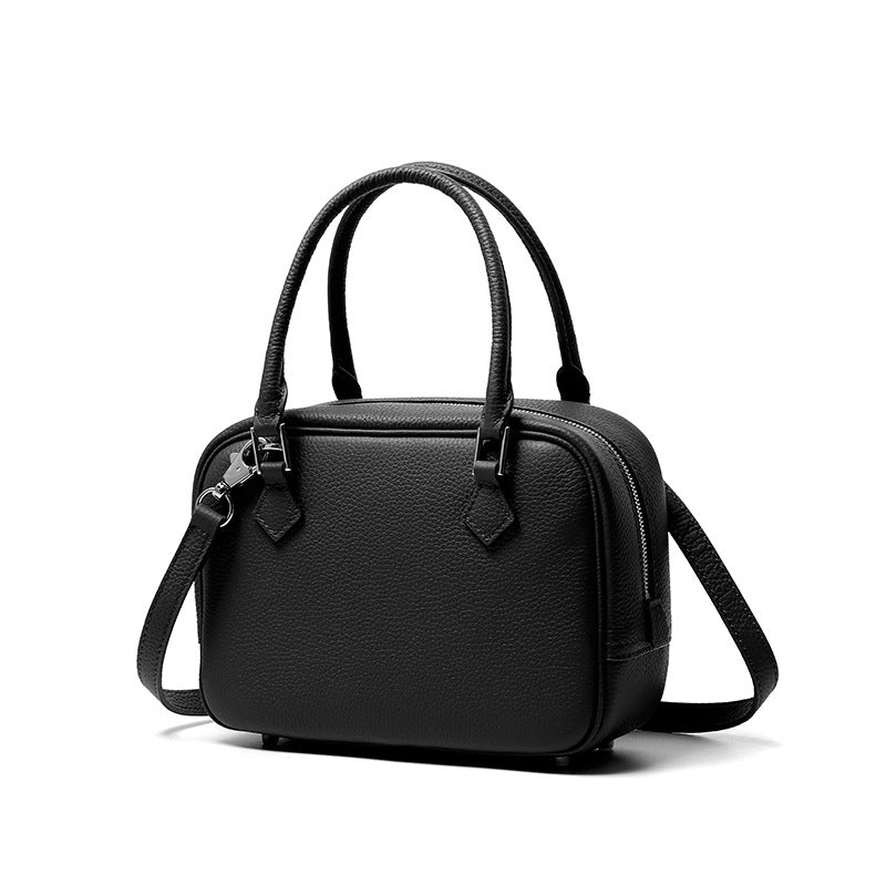 Women's First Layer Cowhide Feather Large Capacity Commuter Women's Handbag