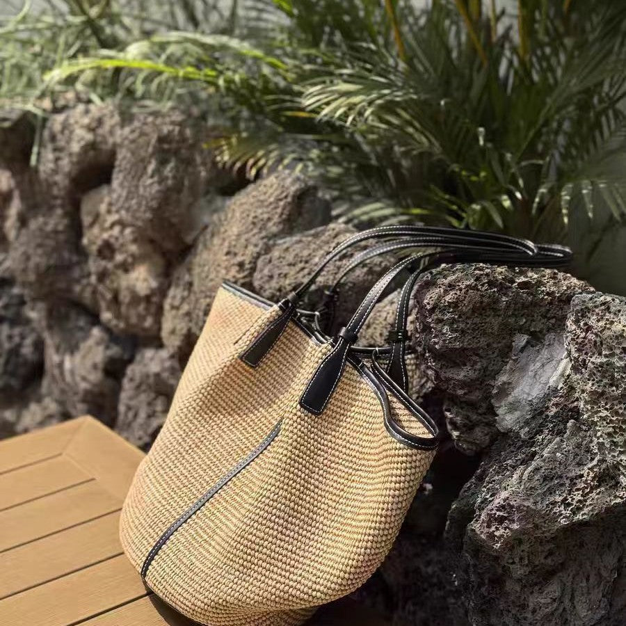 Straw Large Capacity Portable One Vacation Beach Women's Shoulder Bag