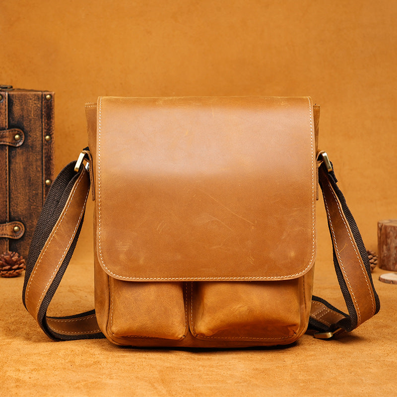 Men's Leather Portable Retro Textured Collection Men's Shoulder Bag