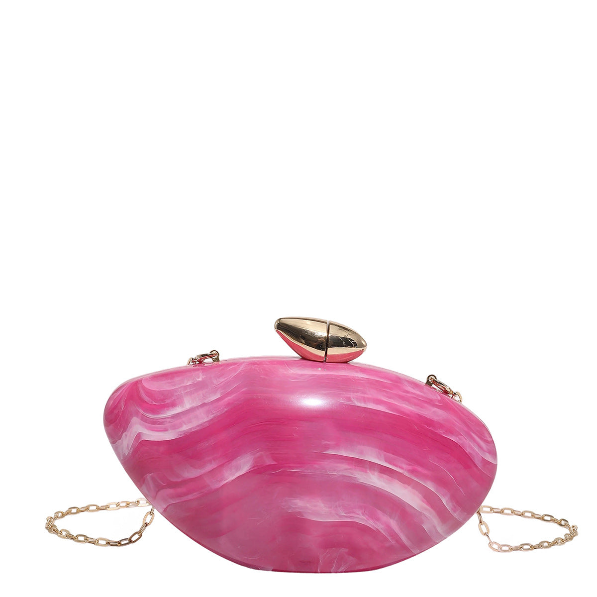 Women's French Style Goose Egg Box Clutch Personality Acrylic Gloss Dinner Bag