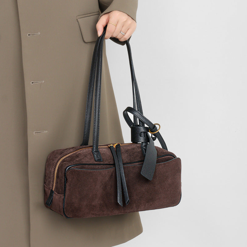 Women's Special Interest Light Luxury Niche Bowling Simple First Layer Bags
