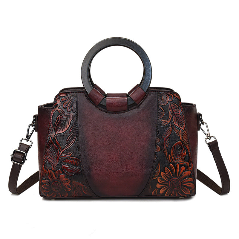 Women's Texture Printed Large Capacity Ethnic Style Bags