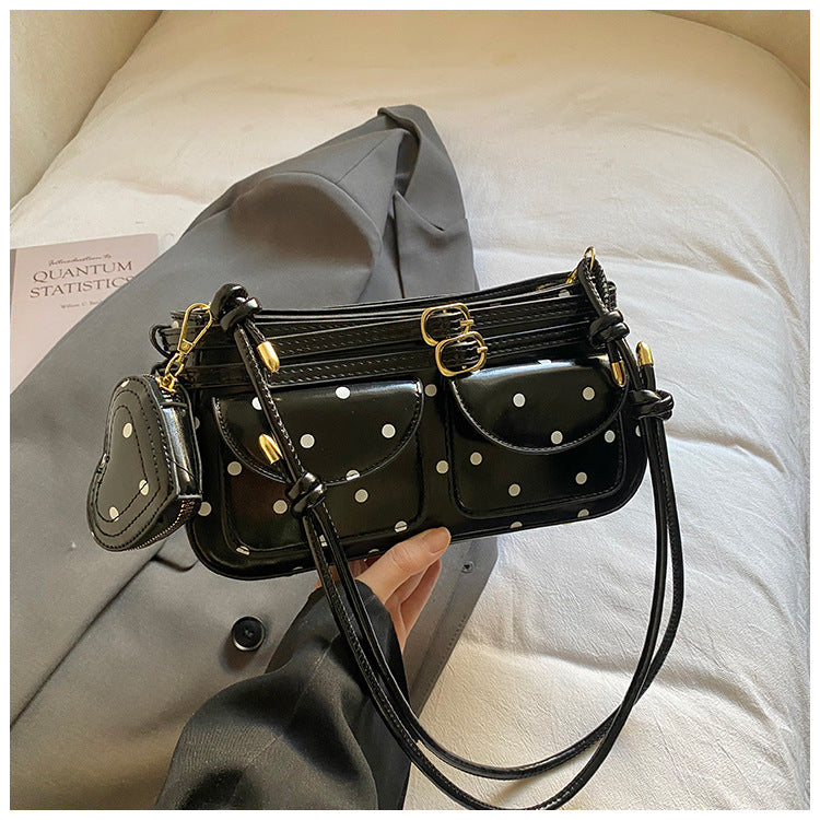 Women's Spring Fashionable Polka-dotted Western Style Mini Good-looking Women's Shoulder Bag