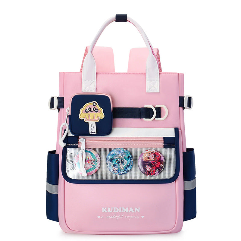 Cool Contrast Color Good-looking Junior High Campus Portable Primary School Bag