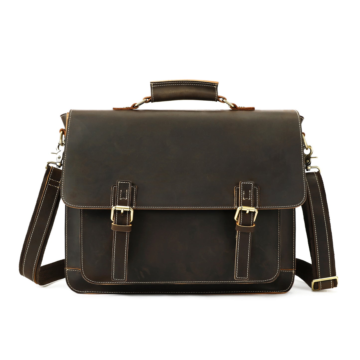 Men's Leather Fashion Crazy Horse First Layer Cowhide Men's Shoulder Bag