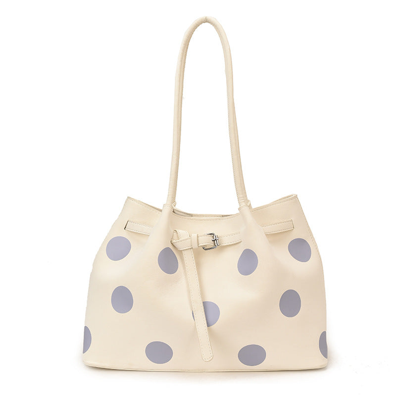 Women's Polka Dot Large Capacity Simple Versatile Commuter Handbags