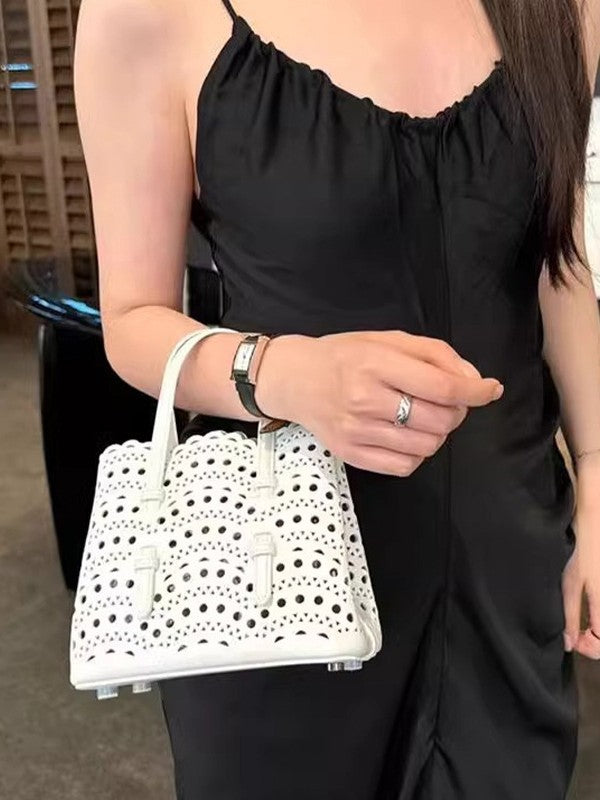 French Minority Wave Leather Summer Vacation Beach Weaving Women's Shoulder Bag