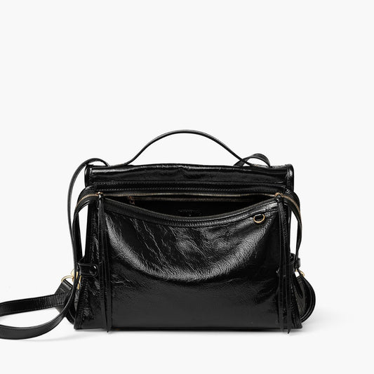 Face Oil Wax Leather Portable Large Women's Shoulder Bag