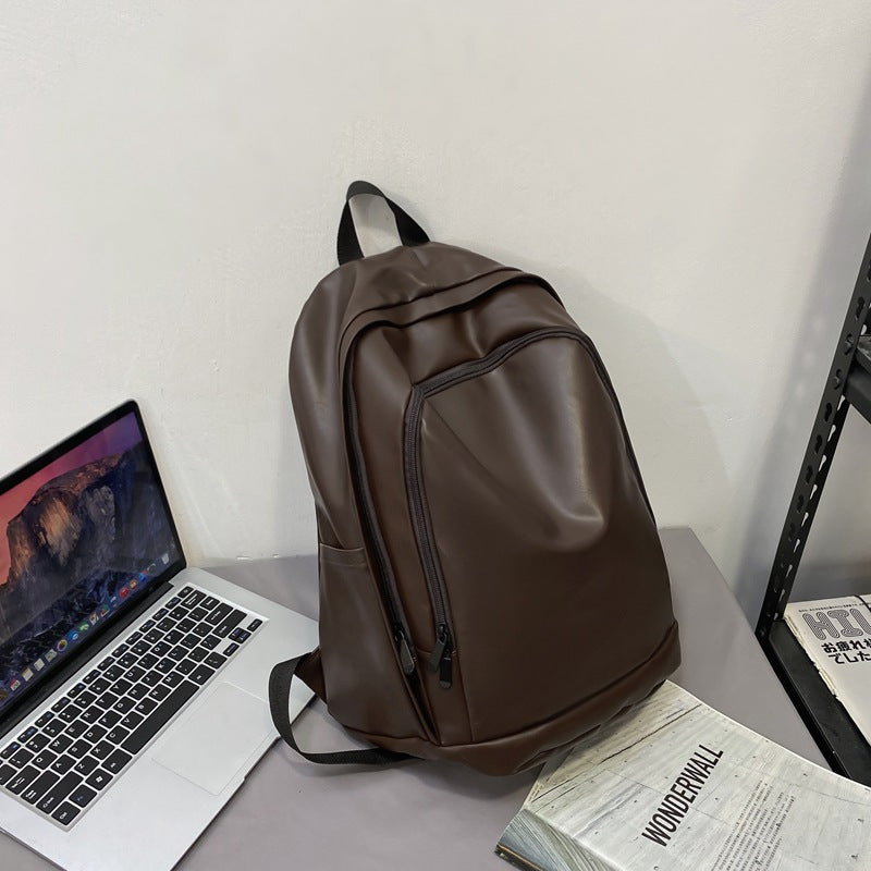 Men's Large Capacity Solid Color Junior High Backpacks