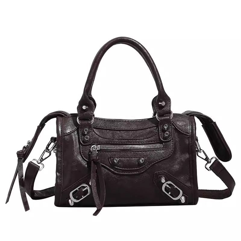Women's Fashion Hot Portable Motorcycle Design Rivet Women's Messenger Bag