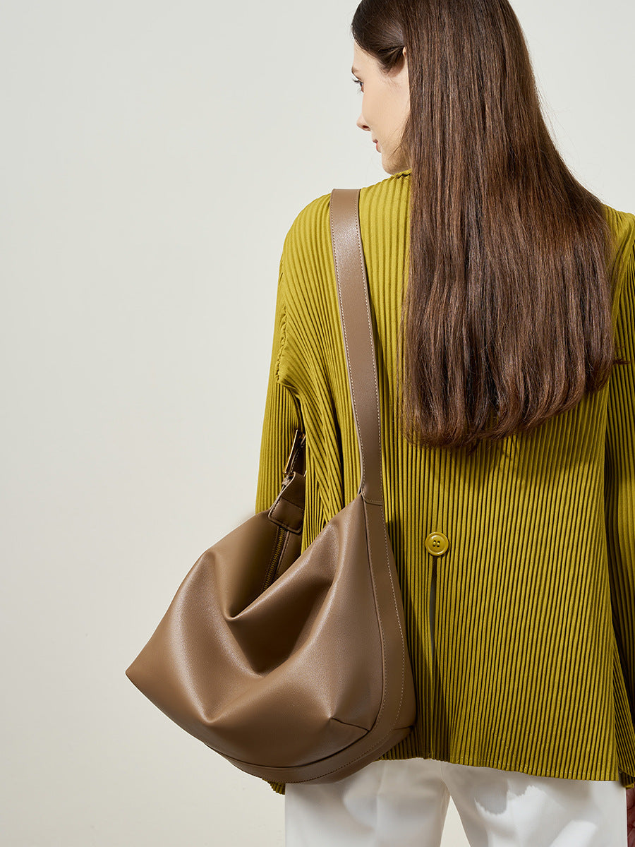 Women's Genuine Leather Underarm Large Hobo Cow Tote Bags