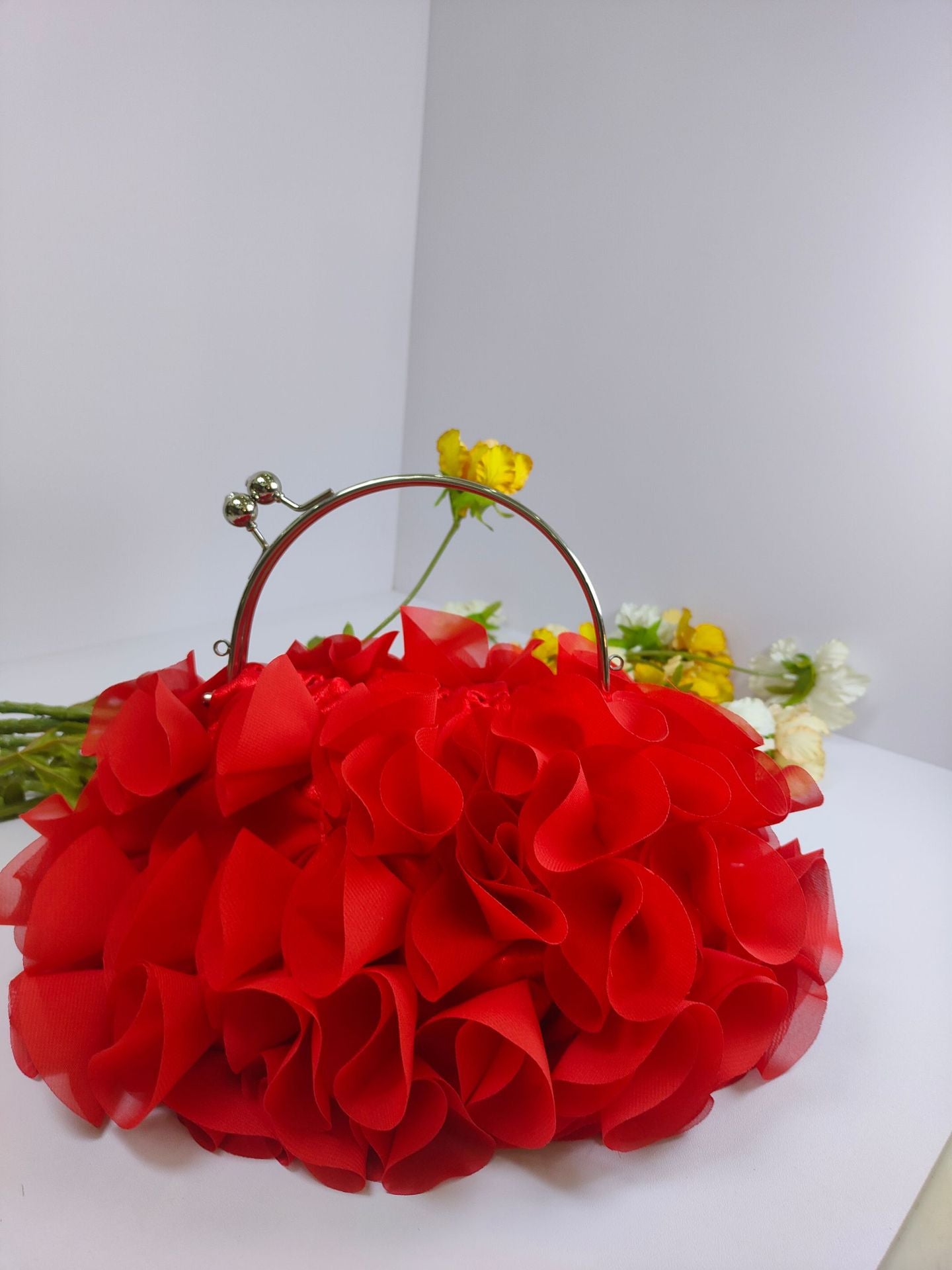 Women's Flower Earring Wedding Banquet Cheongsam Matching Handbags