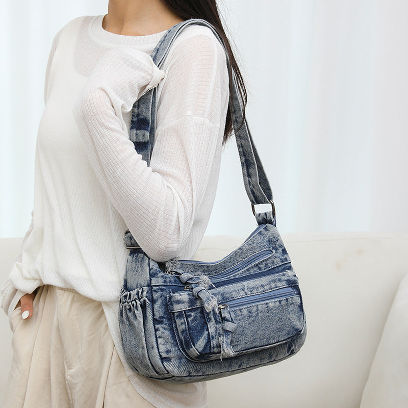 Women's Denim Fashion Large Capacity Versatile Lightweight Women's Messenger Bag