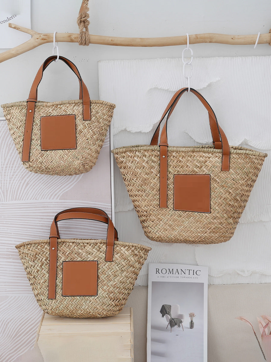 Vegetable Basket Large Capacity Seaside Leisure Vacation French Women's Shoulder Bag